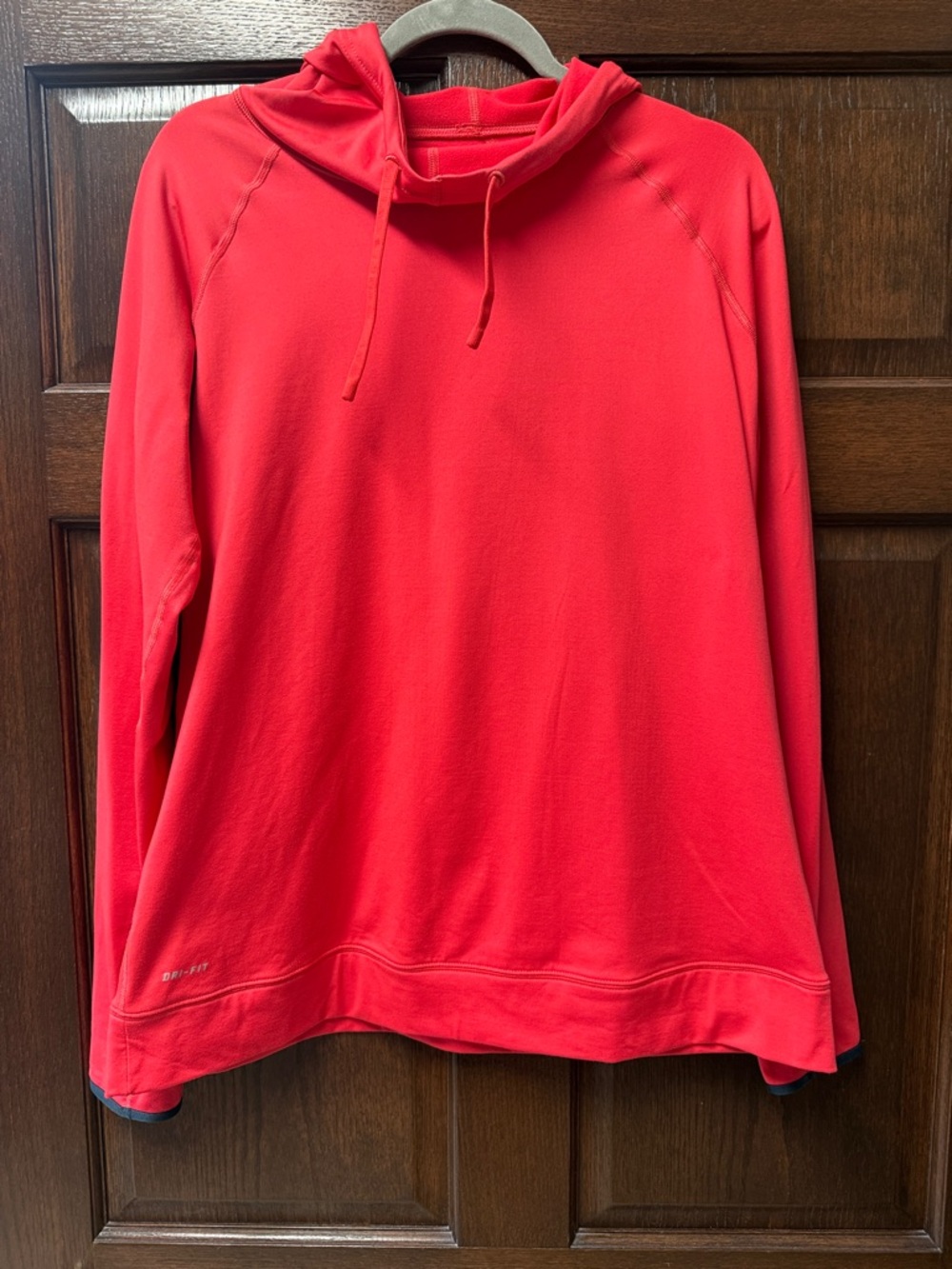 Bright Red Hooded Pullover Sweatshirt